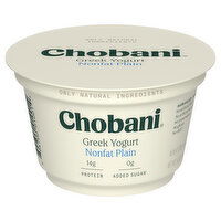 Chobani Yogurt, Greek, Nonfat, Plain - 5.3 Ounce