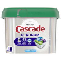 Cascade Platinum Dishwasher Pods, Fresh - 48 Each