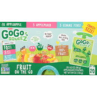 GoGo Squeez Fruit on the Go, Applesauce, Family Size, Variety Pack, 20 Pack - 20 Each