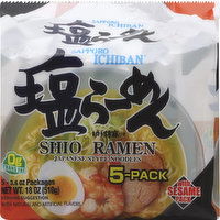 Sapporo Ichiban Shio Ramen, with Sesame Pack - 5 Each