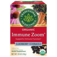 Traditional Medicinals Immune Zoom, Organic, Elderberry Echinacea, Bags - 16 Each