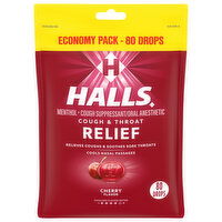 Halls Cherry Flavor Cough & Throat Relief Economy Pack - 80 Each