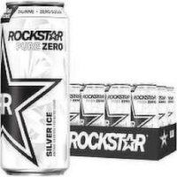 Rockstar Pure Zero Silver Ice Energy Drink, 16 oz Cans - 192 Ounce