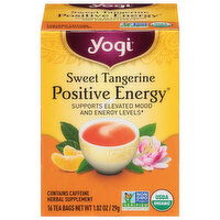 Yogi Herbal Supplement, Positive Energy, Sweet Tangerine, Tea Bags, 16 Each