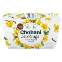 Chobani Yogurt, Greek, Nonfat, Zero Sugar, Vanilla - 4 Each