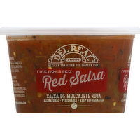 Del Real Salsa, Red, Fire Roasted, 15 Ounce