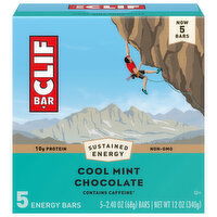 Clif Bar Energy Bars, Cool Mint Chocolate - 5 Each