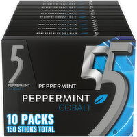 5 5 GUM Peppermint Cobalt Sugar Free Chewing Gum - 150 Each