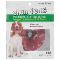 Chomp'ems Dog Chew, Premium, Beefhide Donut, 3.5 Inch, 1 Pack - 1 Each