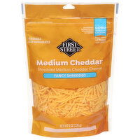 First Street Shredded Cheese, Fancy, Medium Cheddar