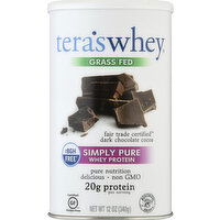 Tera's Whey Whey Protein, Dark Chocolate Cocoa, Simply Pure, Grass Fed - 12 Ounce