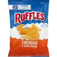 Ruffles Potato Chips, Cheddar & Sour Cream Flavored, 2.5 Ounce