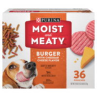 Moist & Meaty Dog Food, Burger with Cheddar Cheese Flavor, 36 Each