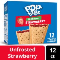 Pop-Tarts Toaster Pastries, Unfrosted Strawberry - 20.3 Ounce