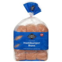 First Street Hamburger Buns, Enriched - 24 Each