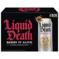 Liquid Death Sparkling Water, Berry It Alive Flavored, King Size Cans, 8 Each