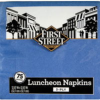 First Street Napkins, Luncheon, Cobalt, 3-Ply - 75 Each