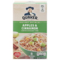 Quaker Oatmeal, Instant, Apples & Cinnamon, 8 Each