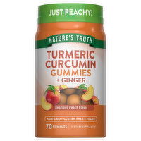 Nature's Truth Turmeric Curcumin + Ginger, Gummies, Delicious Peach Flavor - 70 Each