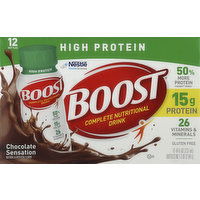 Boost Balanced Nutritional Drink, High Protein, Rich Chocolate, 12 Each