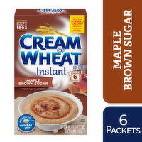 Cream of Wheat Hot Cereal, Maple Brown Sugar, Instant, 6 Each