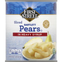 First Street Pears, in Heavy Syrup, Bartlett, Sliced