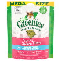 Feline Greenies Treats for Cats, Savory Salmon Flavor, Mega Size - 4.6 Ounce