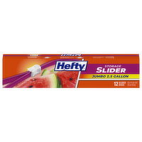 Hefty Storage 2.5 Gallon Jumbo Slider Bags - 12 Each