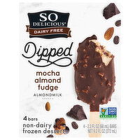 So Delicious Dairy Free Frozen Dessert, Mocha Almond Fudge, Dipped, Almondmilk - 4 Each