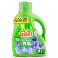 Gain Gain Liquid Laundry Detergent, Now with Odor Defense, Relaxing Dewdrop Scent, 81 fl oz, 61 Loads - 81 Ounce