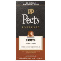 Peet's Aluminum Capsules Espresso Dark Roast Ristretto Coffee