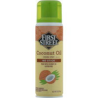 First Street Cooking Spray, Coconut Oil, No Stick - 5 Ounce