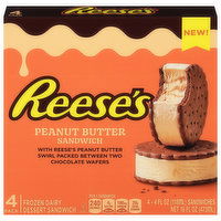 Reese's Dessert Sandwich, Frozen Dairy, Peanut Butter - 4 Each