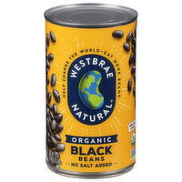 Westbrae Natural Black Beans, Organic, No Salt Added - 25 Ounce