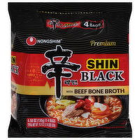 Nongshim Noodle Soup, Premium, Shin Black - 4 Each