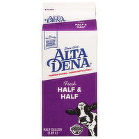 Alta Dena Half & Half, Fresh, 0.5 Gallon