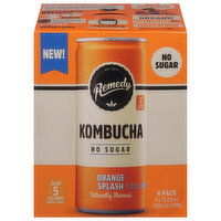 Remedy Kombucha, Orange Splash - 4 Each