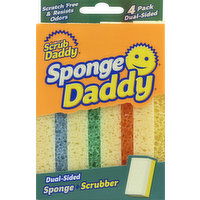 Scrub Daddy Sponge + Scrubber, Dual Sided, 4 Pack - 4 Each