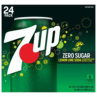 7-UP Soda, Lemon Lime, Zero Sugar - 24 Each