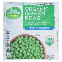 Sun Harvest Green Peas, Organic - 24 Ounce