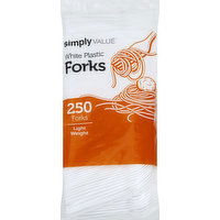 Simply Value Forks, White, Plastic, Light Weight, 250 Each