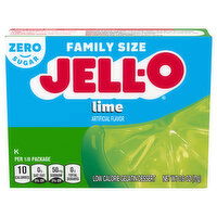 Jell-O Low Calorie Zero Sugar Lime Gelatin Dessert Family Size - 0.6 Ounce