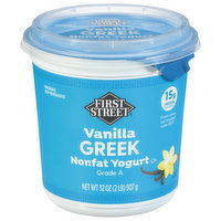 First Street Yogurt, Nonfat, Vanilla, Greek, 32 Ounce