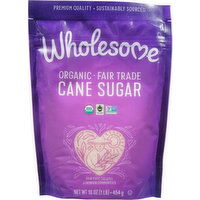 Wholesome Cane Sugar, Organic - 16 Ounce