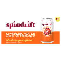 Spindrift Sparkling Water, Blood Orange Tangerine, Unsweetened, 8 Each