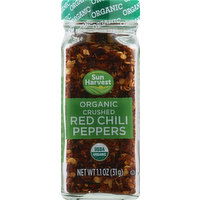 Sun Harvest Red Chili Peppers, Organic, Crushed, 1.1 Ounce