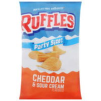 Ruffles Potato Chips, Cheddar & Sour Cream Flavored, Party Size, 12.5 Ounce