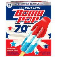 Bomb Pop The Original Cherry, Lime & Blue Raspberry Pops - 24 Each