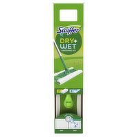 Swiffer Sweeper 2-in-1 Dry + Wet Floor Mopping and Sweeping Kit, Multi-Surface, Includes 1 Sweeper, 7 Dry Cloths, 3 Wet Cloths, 1 Each