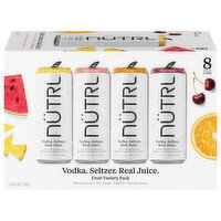 Nutrl Vodka Seltzer, Fruit, Variety Pack - 8 Each